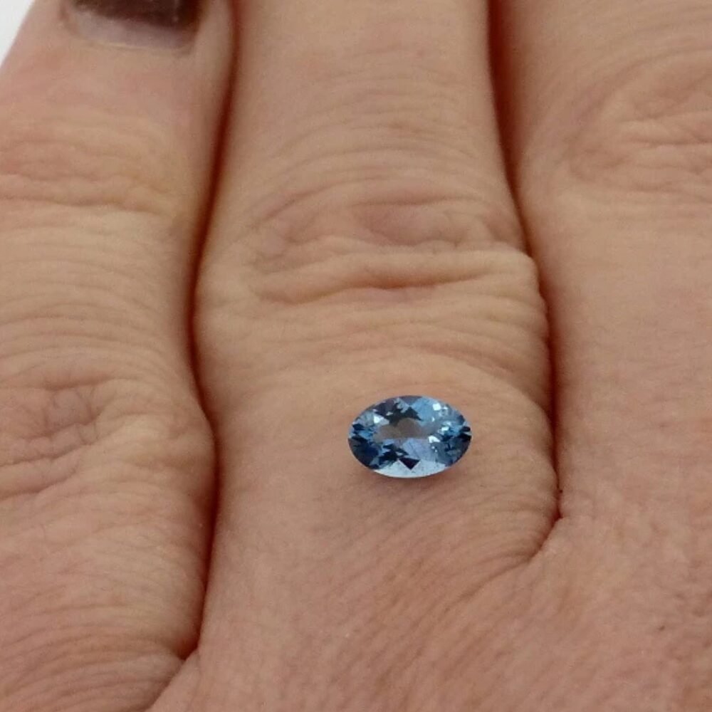 Aquamarin 0.38 ct Blau Oval (2) Aquamarin 0.38 Karat Blau Oval – Santa Maria, brillant & zertifiziert von Gem-A