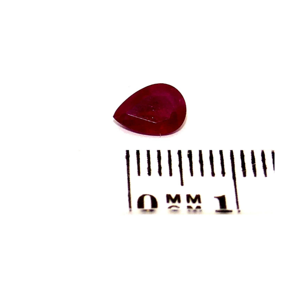 Ruby 0.78 ct Red Pear (1) Rubin 0.78 Karat Rot Birne – Charaktervoll & zertifiziert von Gem-A