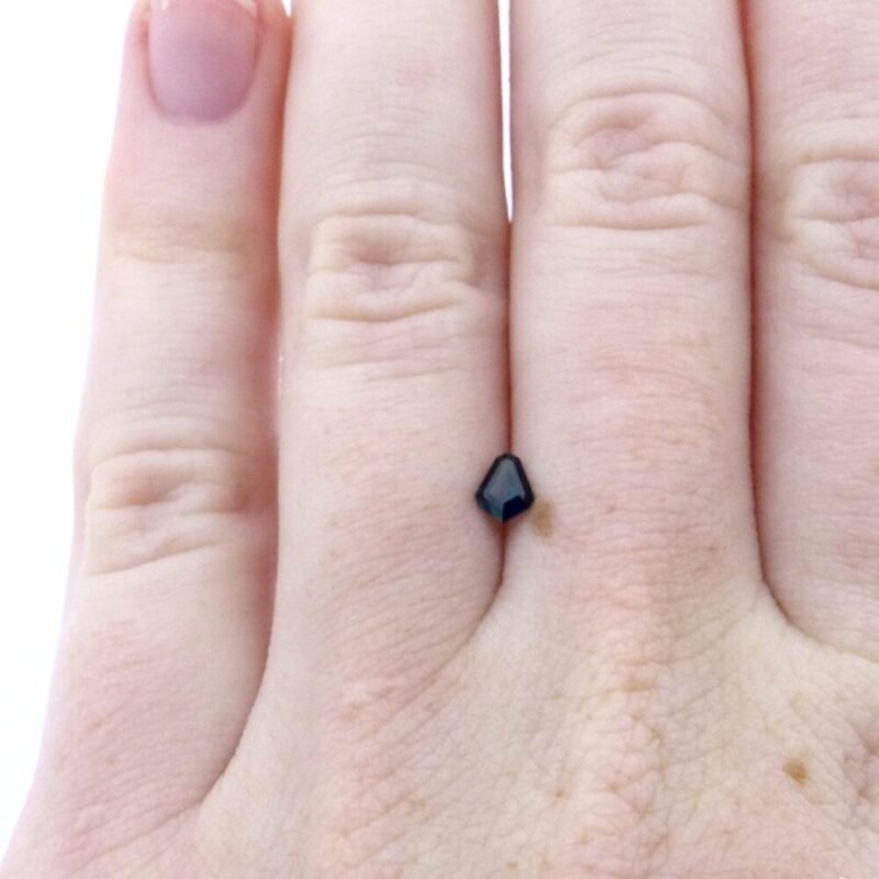 Saphir 0.28 ct Dunkelgrau Atypisch – Auvergne-Einzelstück mit außergewöhnlichem Schliff
