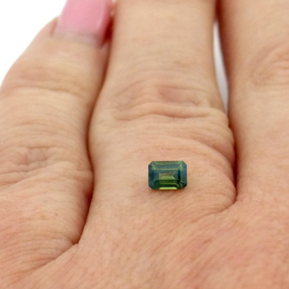 Saphir 0.35 ct Blaugrün Rechteck – Unbehandelter französischer Naturstein (2) Saphir 1.59 Karat Blau Oval – Ceylon-Saphir mit leuchtender Transparenz