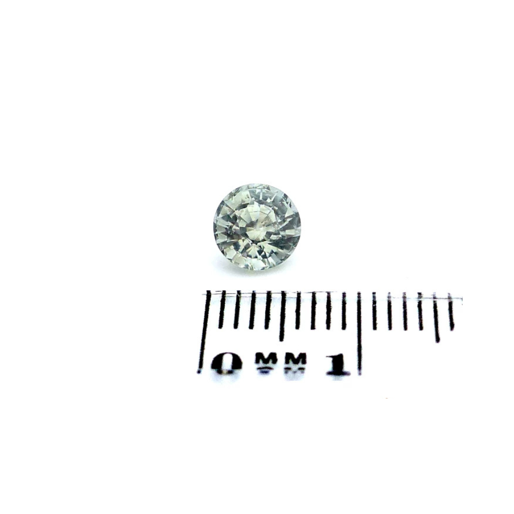 Saphir 1.33 ct – Runder grauer Natur-Saphir aus Madagaskar (2) Saphir 1.33 Karat Hellgrau Rund – Edler Naturstein mit feiner Transparenz & Schliff
