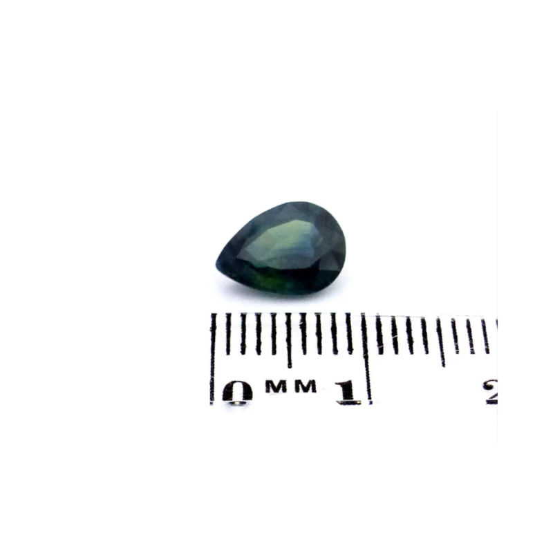 Saphir 1.96 ct Blaugrün Tropfen – Naturbelassener bläulich-grüner Edelstein aus Frankreich