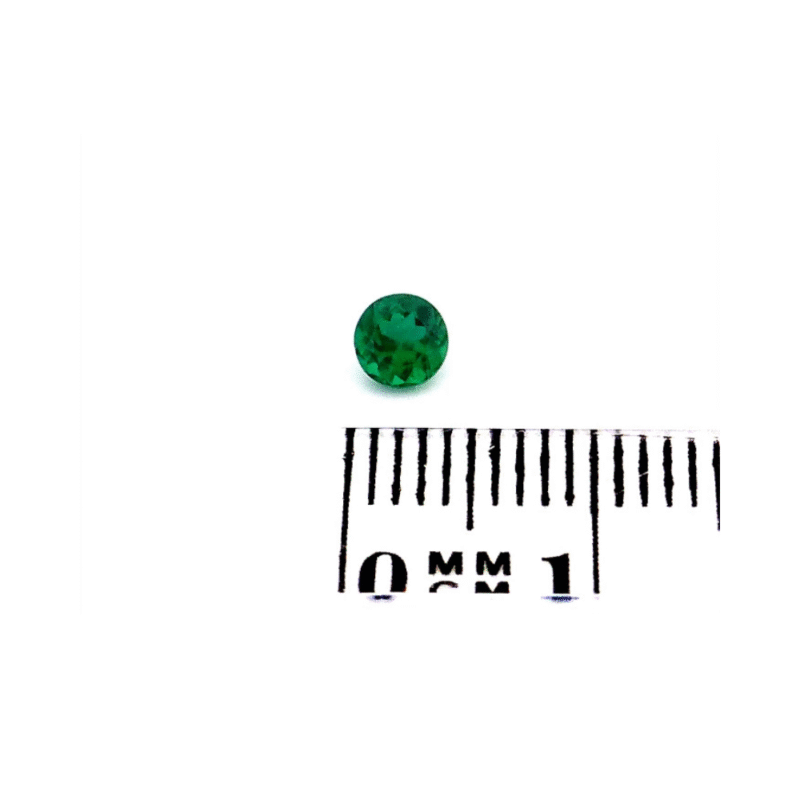 Runder Smaragd 0.24 ct mit intensiver grüner Farbe – Intensives Grün, 4 mm, mit Zertifikat