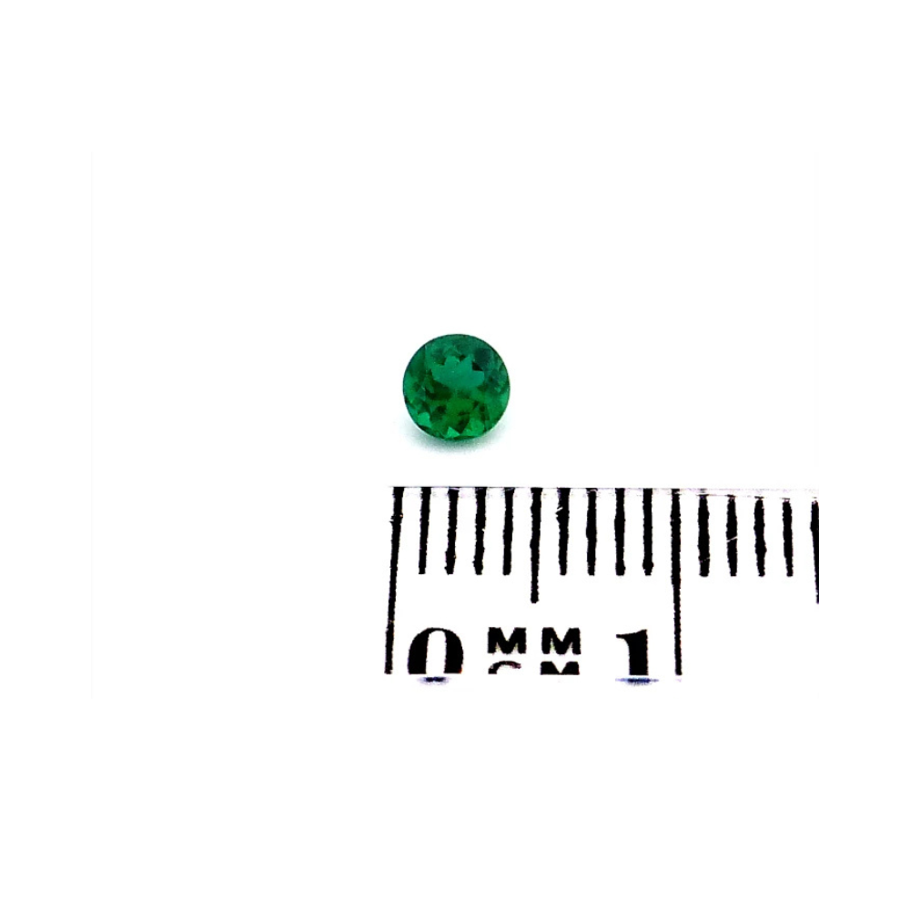 Smaragd 0.24 ct Rund – Intensives Grün, 4 mm, mit Zertifikat (2) Smaragd 0.24 Karat Rund mit intensiver grüner Farbe – Intensives Grün, 4 mm, mit Zertifikat