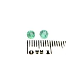 Smaragd 0.41 Karat Paar – Feine, runde Smaragde für Ohrringe (3.99 mm & 3.86 mm)