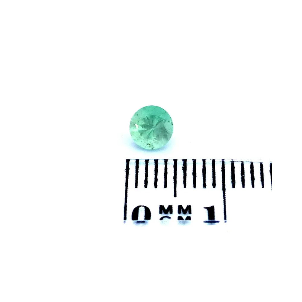 Smaragd 0.41 Karat kaufen – Runder facettierter Edelstein 4.7 mm mit Zertifikat