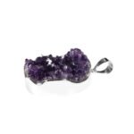 Anhänger mit Amethyst Rund Cluster 3.4 cm– Handgefertigt aus 925 Silber – Saphir & Smaragd Anhänger mit Amethyst Rund Cluster 3.4 cm– Handgefertigt aus 925 Silber