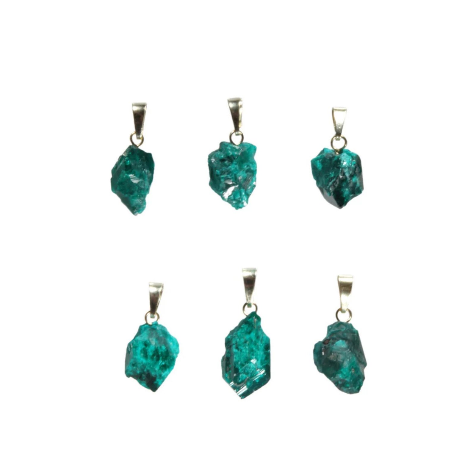 20002000 - 2025-10-21T030638.382 Anhänger mit Dioptas Roh Grün – Handgefertigt mit 14k Goldöse