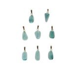 Anhänger mit Fluorit Tropfen Blau – Handgefertigt mit 14k Goldöse – Saphir & Smaragd Anhänger mit Fluorit Tropfen Blau – Handgefertigt mit 14k Goldöse