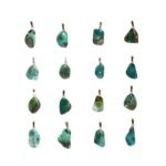 Anhänger mit Gem Silica Tropfen Türkis – Handgefertigt mit 14k Goldöse – Saphir & Smaragd Anhänger mit Gem Silica Tropfen Türkis – Handgefertigt mit 14k Goldöse