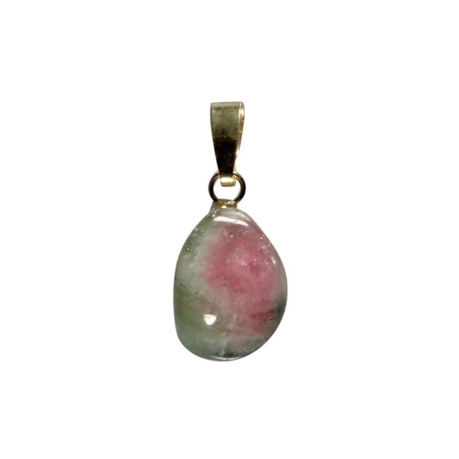 Anhänger Wassermelonenturmalin Liebe mit 14k Goldöse
