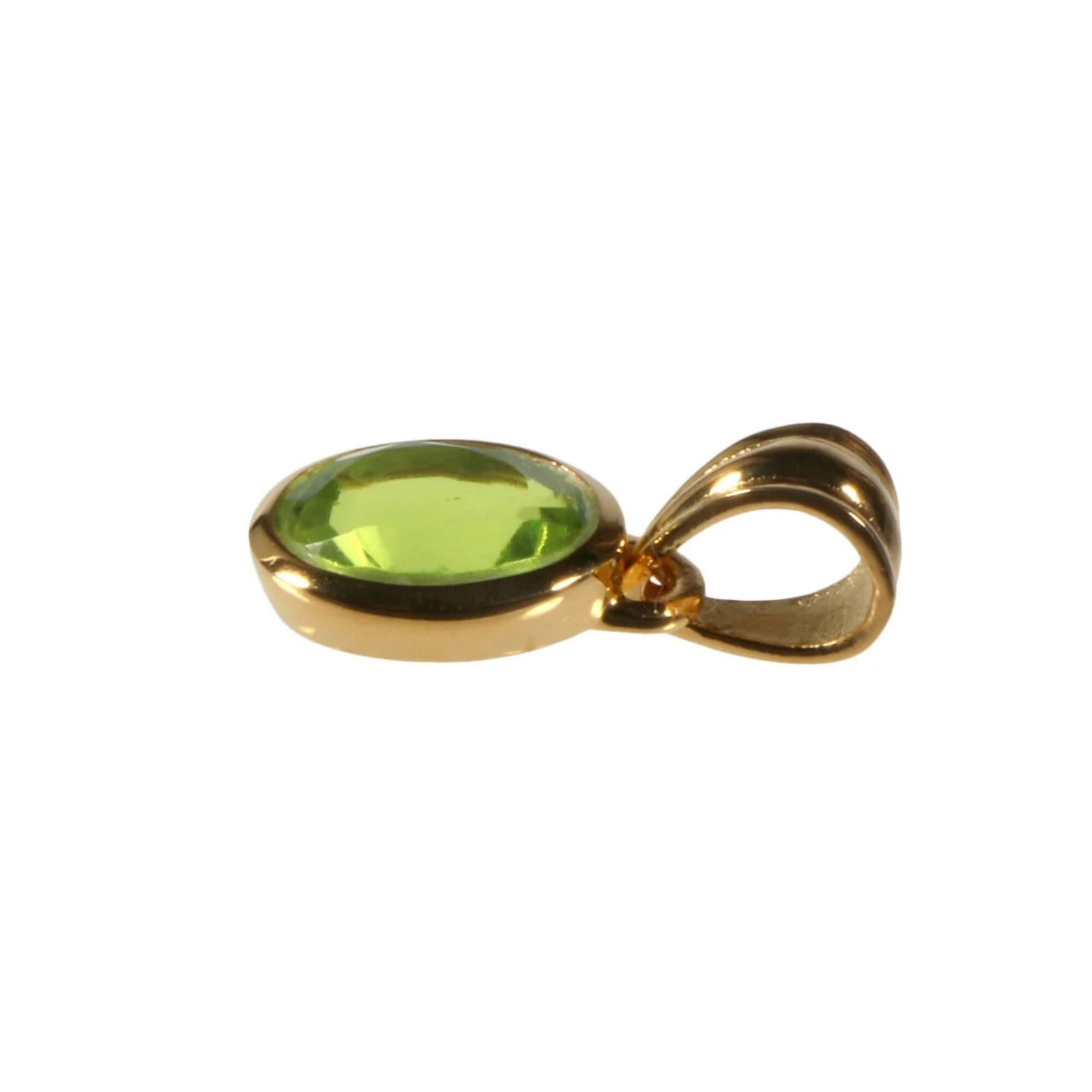 Anhänger mit Peridot Oval – facettierter Herzstein im Gold-Filled-Design