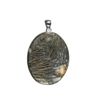 Anhänger mit Pyrit Oval Gold Silber Unikat