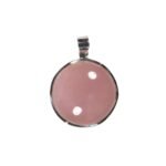 Anhänger mit Rosenquarz Rund Rosa – Handgefertigt aus 925 Silber