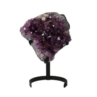 Amethyst Druse Hämatit auf Stand