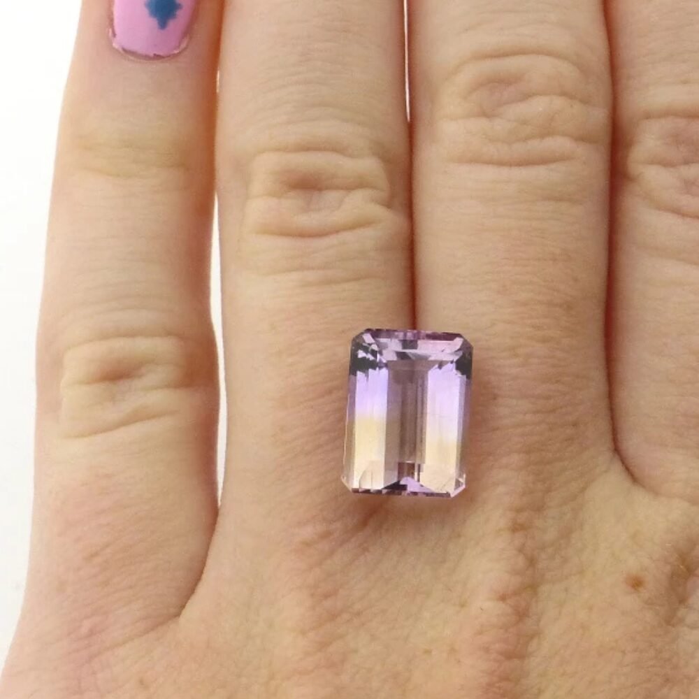 Ametrin 7.29 Karat Gelb Violett Rechteck