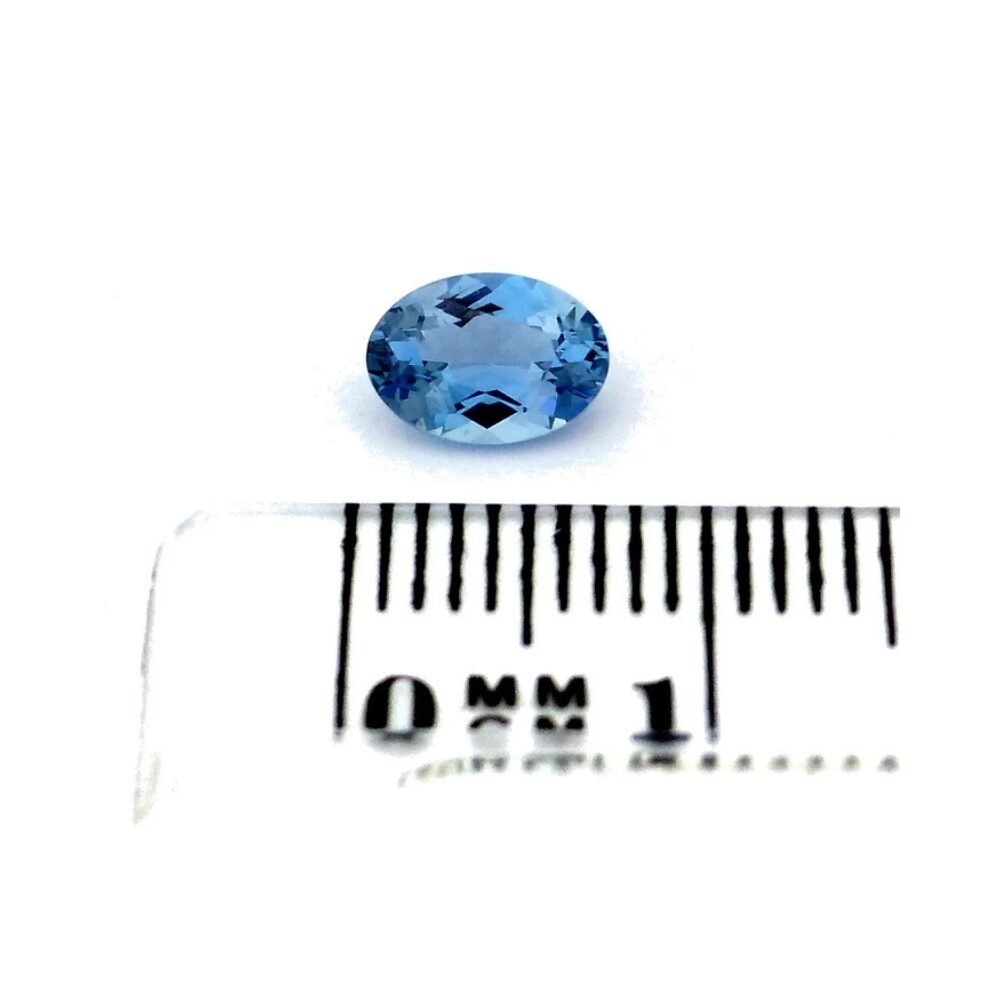 Aquamarin 0.62 ct Oval (1) Aquamarin 0.62 Karat Oval – Santa Maria Blau mit Zertifikat