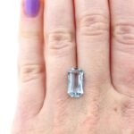 Aquamarin Rechteck 2.97 Karat – Facettierter Edelstein mit Augenreinheit