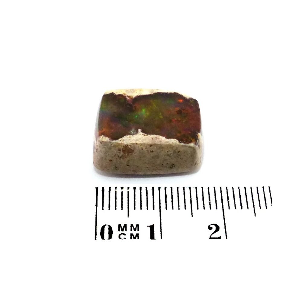 Boulder Feueropal 17.70 Karat Rechteck (1) Boulder Feueropal 17.70 Karat Rechteck – Mexikanischer Matrix-Opal mit starkem Farbspiel, zertifiziert