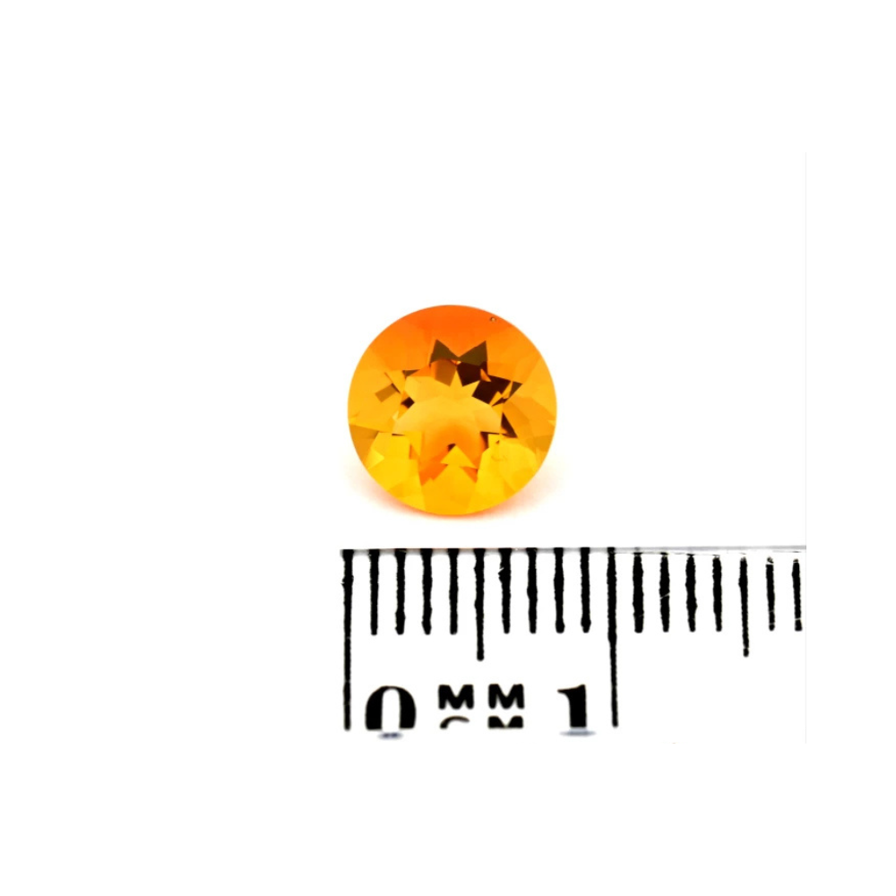 Opal 1.21 Karat Orange Rund (2) Opal 1.21 Karat Orange Rund – Mexikanischer Feueropal, facettiert, augenrein mit Zertifikat