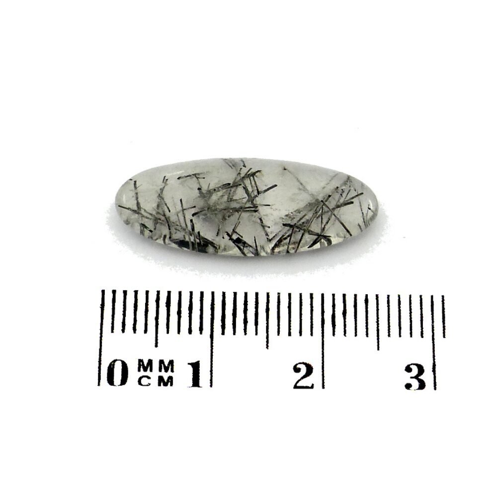 Quarz 8.44 Karat Grau Einschlüsse Oval (2) Quarz 8.44 Karat Grau Einschlüsse Oval Turmalinkristalle Naturstein
