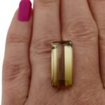 Quarz Citrin 15.38 Karat Bicolor Rechteck Facettiert Edelstein – Saphir & Smaragd Quarz Citrin 15.38 Karat Bicolor Rechteck