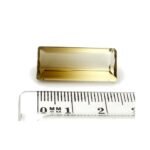 Quarz Citrin 15.38 Karat Bicolor Rechteck Facettiert Edelstein – Saphir & Smaragd Quarz Citrin 15.38 Karat Bicolor Rechteck