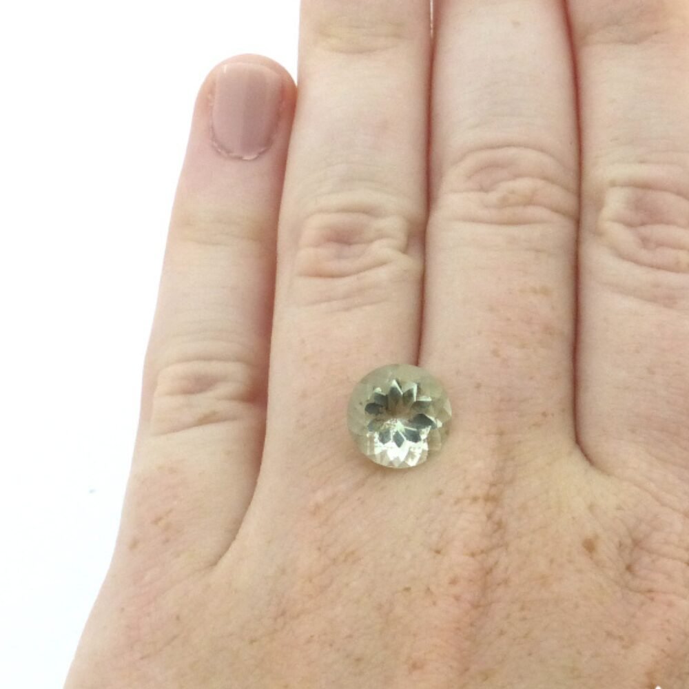 Quarz Prasiolith 3.45 Karat Grün Rund (2) Quarz Prasiolith 3.45 Karat Grün Rund