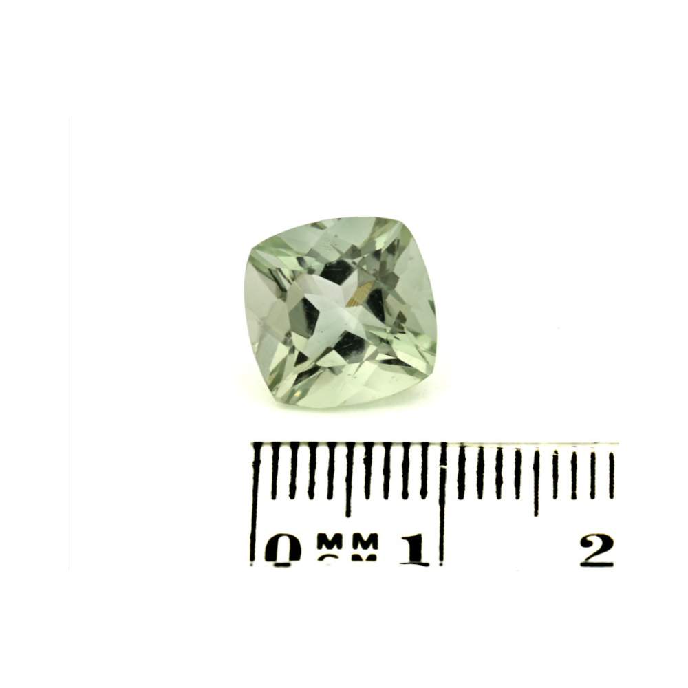 Quarz Prasiolith 4.52 Karat Grün Cushion (2) Quarz Prasiolith 4.52 Karat Grün Cushion