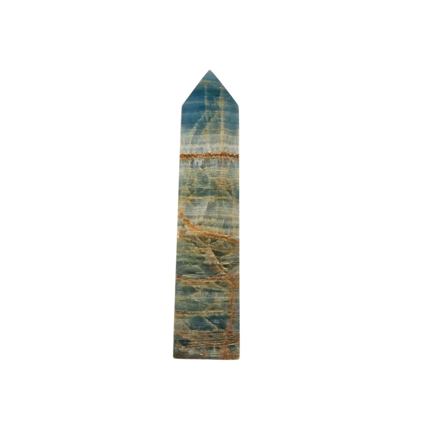 Obelisk Aragonit Blau Poliert – 653 g – Naturstein aus Argentinien