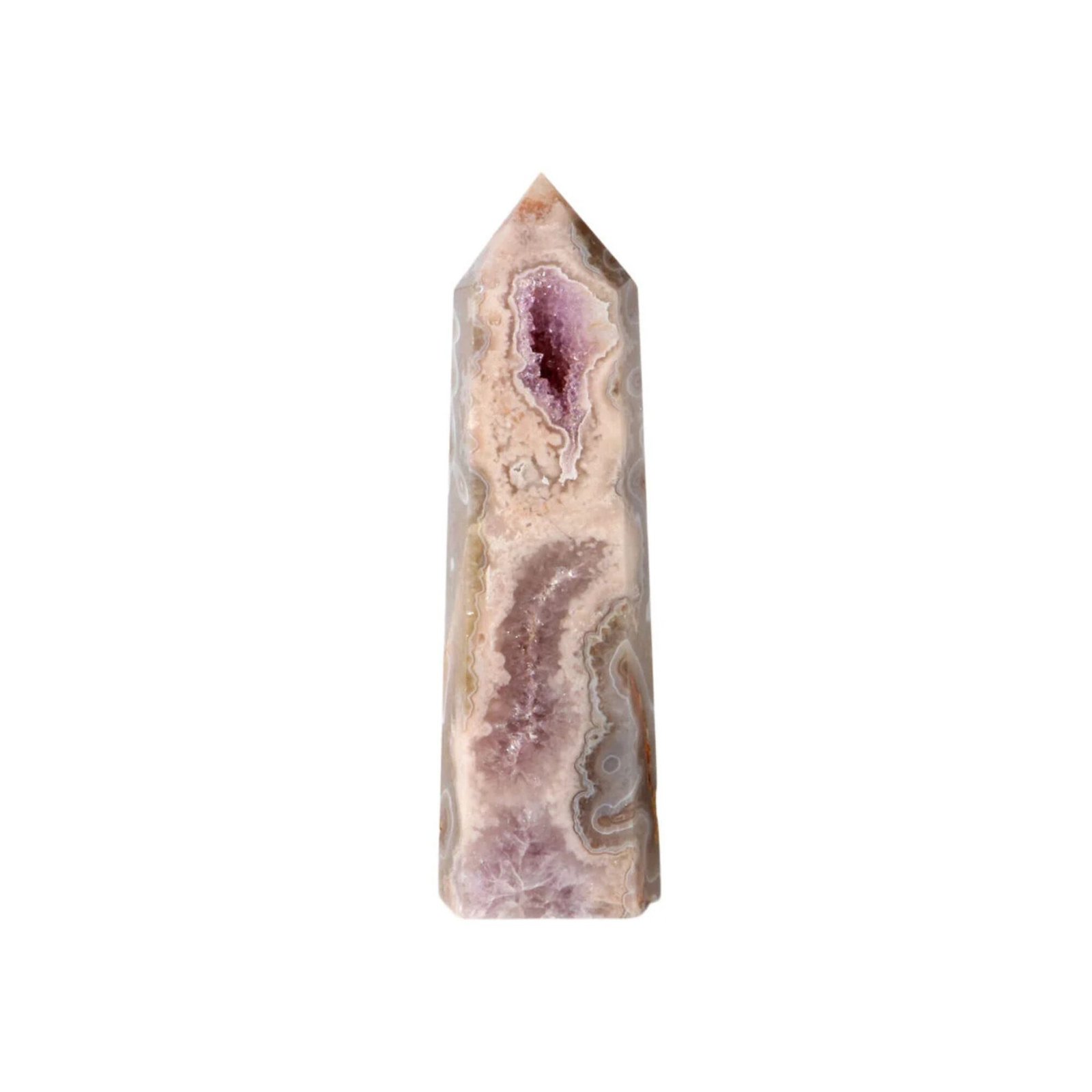 20002000 - 2025-11-23T233426.619 Amethyst Pink mit Moosachat Punkt Poliert – 705 g – Naturstein & Unikat