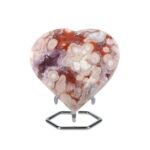 Herz Amethyst Pink Poliert auf Ständer – 799 g – Naturstein & Unikat