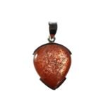 Anhänger mit Sonnenstein Tropfen – Silber 925 – Einzigartiges Stück – Saphir & Smaragd Anhänger mit Sonnenstein Tropfen – Silber 925 – Einzigartiges Stück