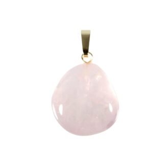 Anhänger mit Rosenquarz Rosa – Handgefertigt mit 14k Goldöse