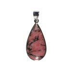 Anhänger mit Rhodonit Tropfen Silber – Sterlingsilber 925 – Saphir & Smaragd Anhänger mit Rhodonit Tropfen Silber 3.5 x 1.8 cm