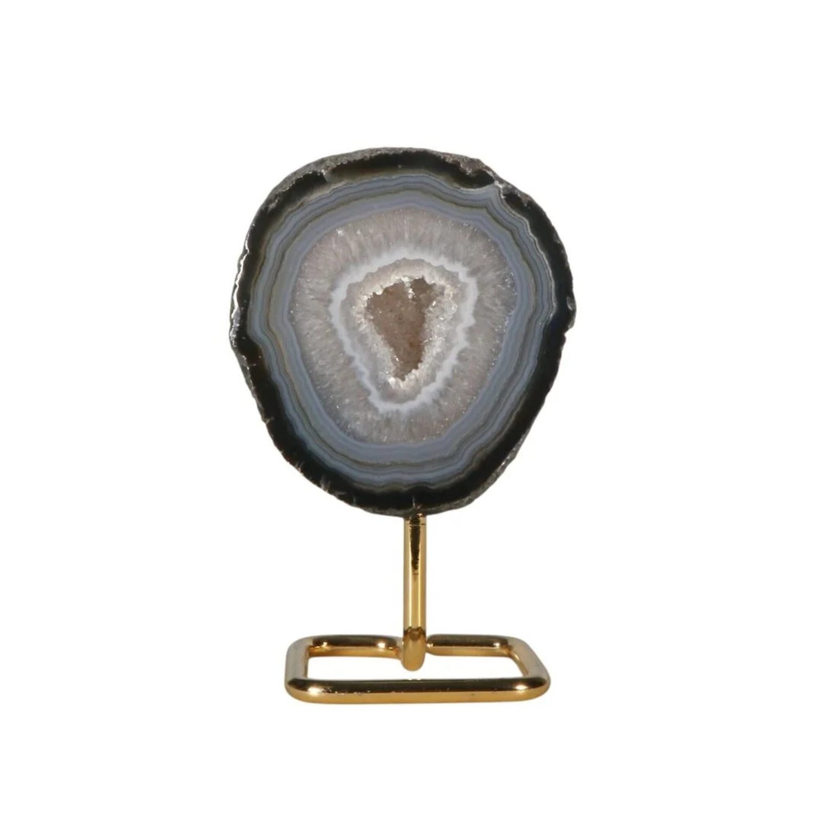 20002000 (54) Achat auf Ständer Goldfarben Klein Naturstein poliert