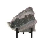 Amethystblüte mit Prasiolith-Cluster auf Ständer 18.5 x 17.5 x 1 cm – Schutz und spirituelle Balance – Saphir & Smaragd Amethystblüte mit Prasiolith-Cluster auf Ständer Naturstein Brasilien