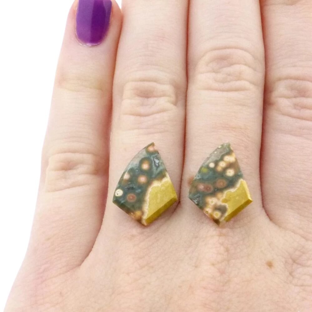 Jaspis-Platten 3.90 Karat Landschaftsjaspis Paar (2) Jaspis-Platten 3.90 Karat Landschaftsjaspis Paar