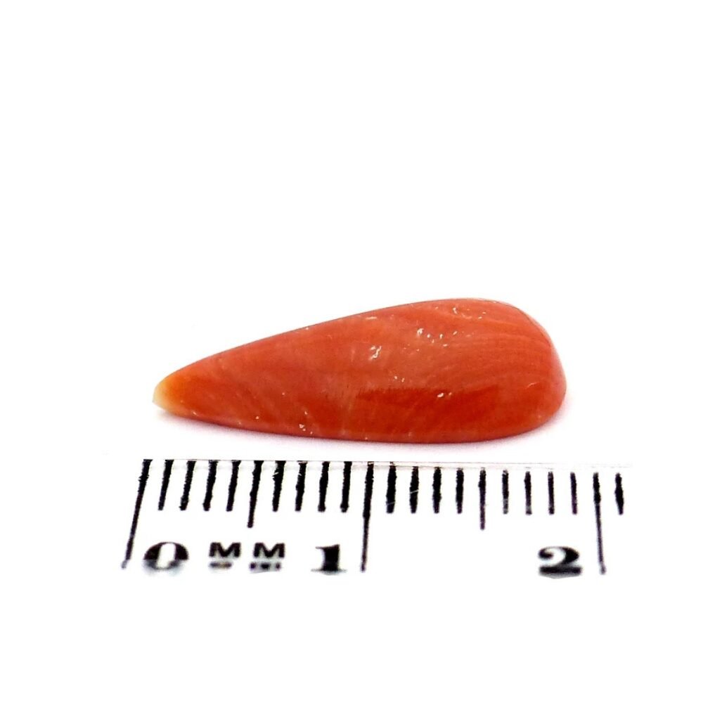 Koralle 5.02 Karat Birne Rot (1) Koralle 5.02 Karat Birne Rot – Natürliche Edelkoralle mit Zertifikat