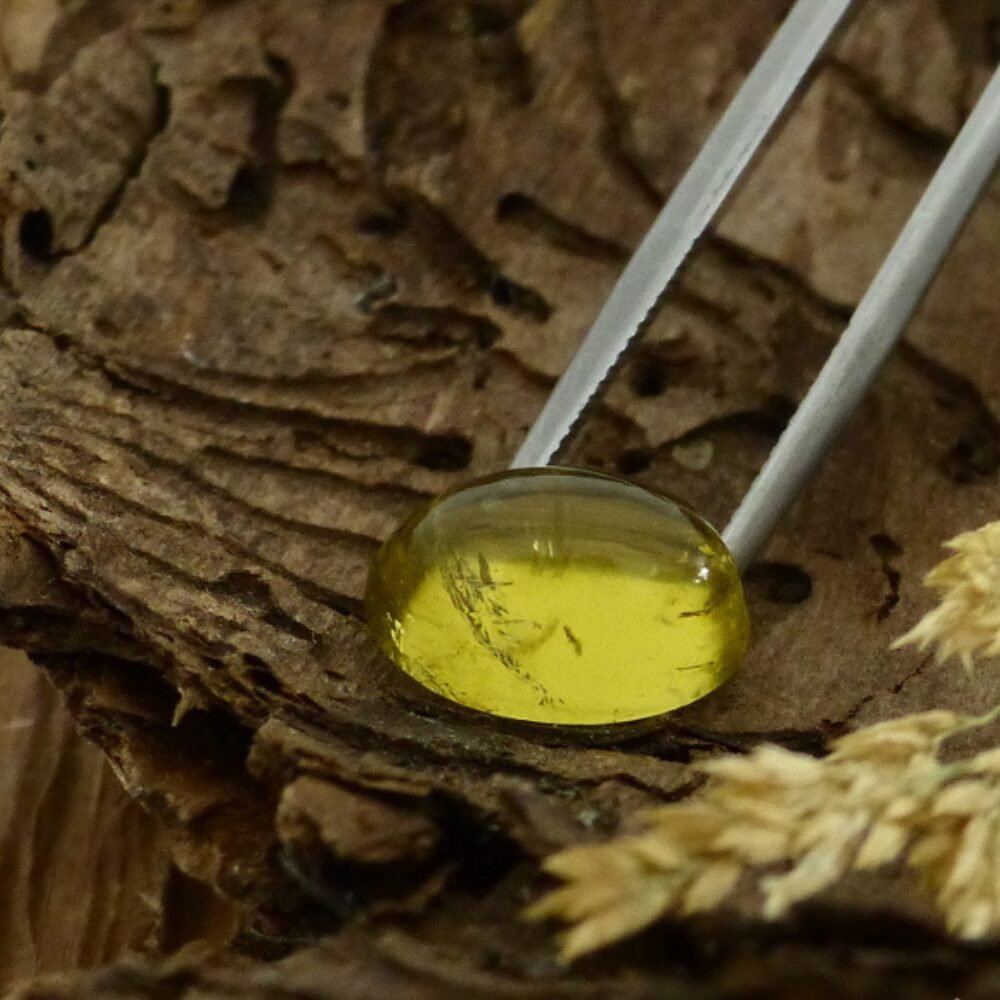 Turmalin 6 Karat Gelb Cabochon Oval (3) Turmalin 6 Karat Gelb Cabochon Oval