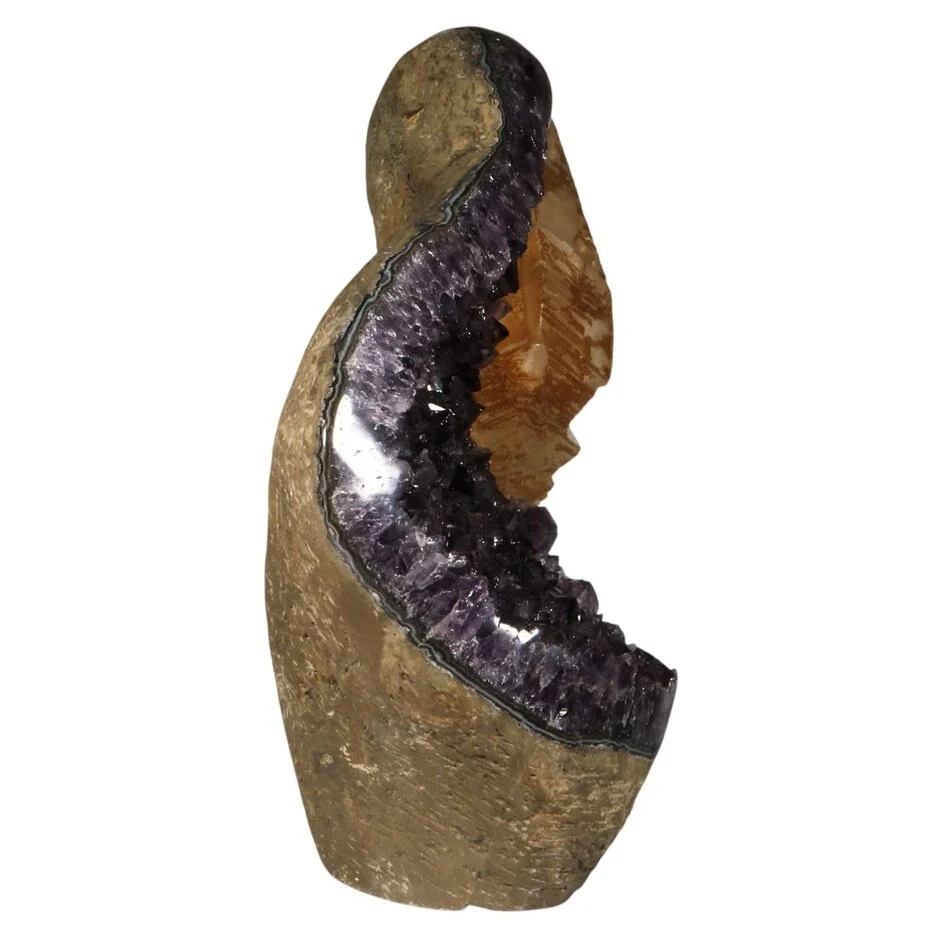 Amethystcluster mit Calcit – 14 kg Amethyst aus Uruguay