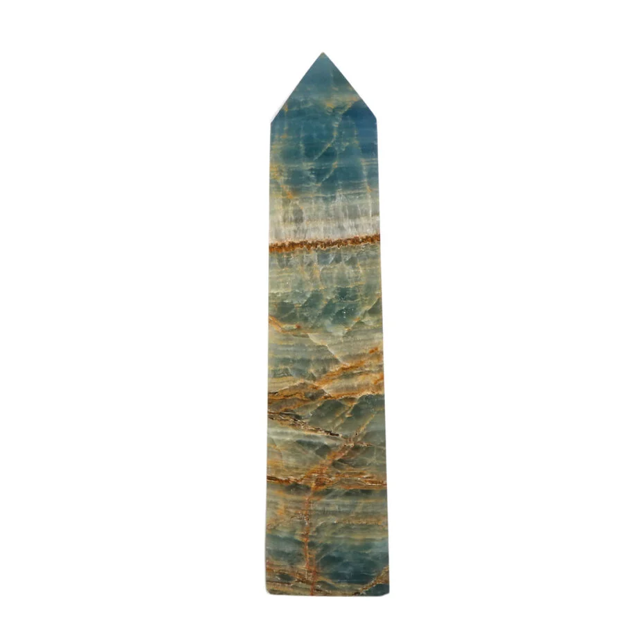 Obelisk Aragonit Blau Poliert – 653 g – Naturstein aus Argentinien
