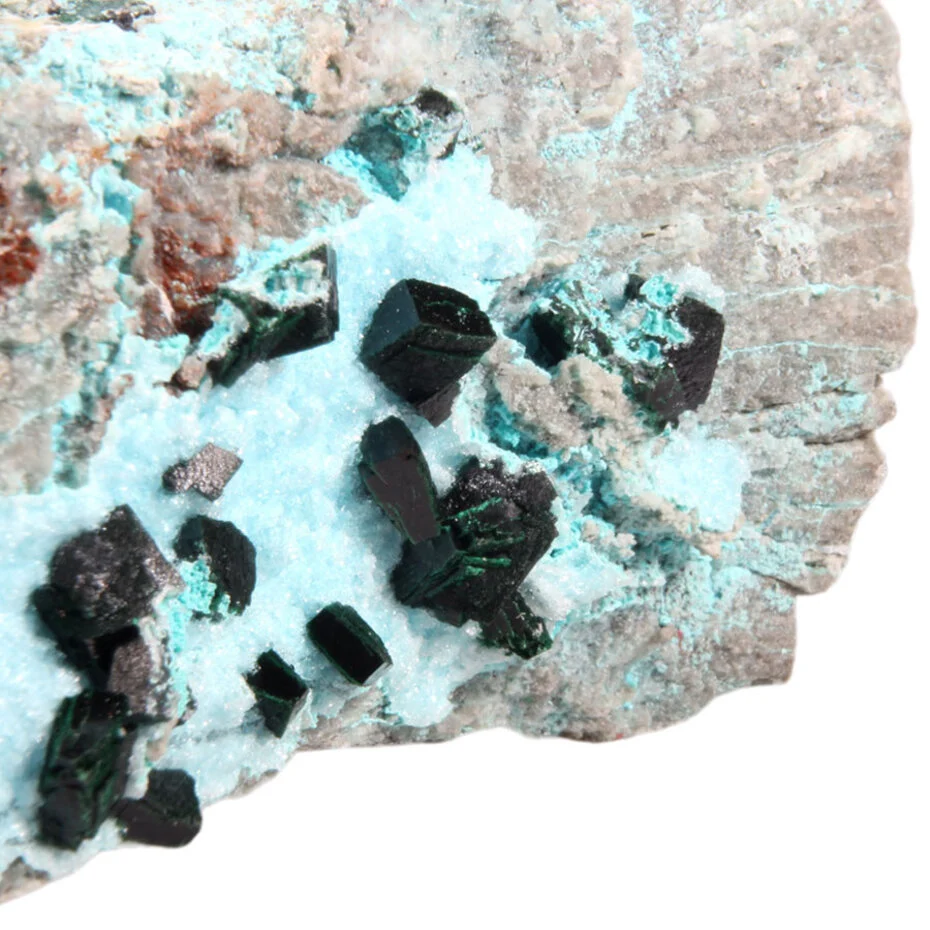 chrysocolla-drusy-cluster-met-malachiet-kristallen (4) Chrysocolla Druse Cluster mit Malachit Kristallen Harmonie Naturstein 928 g