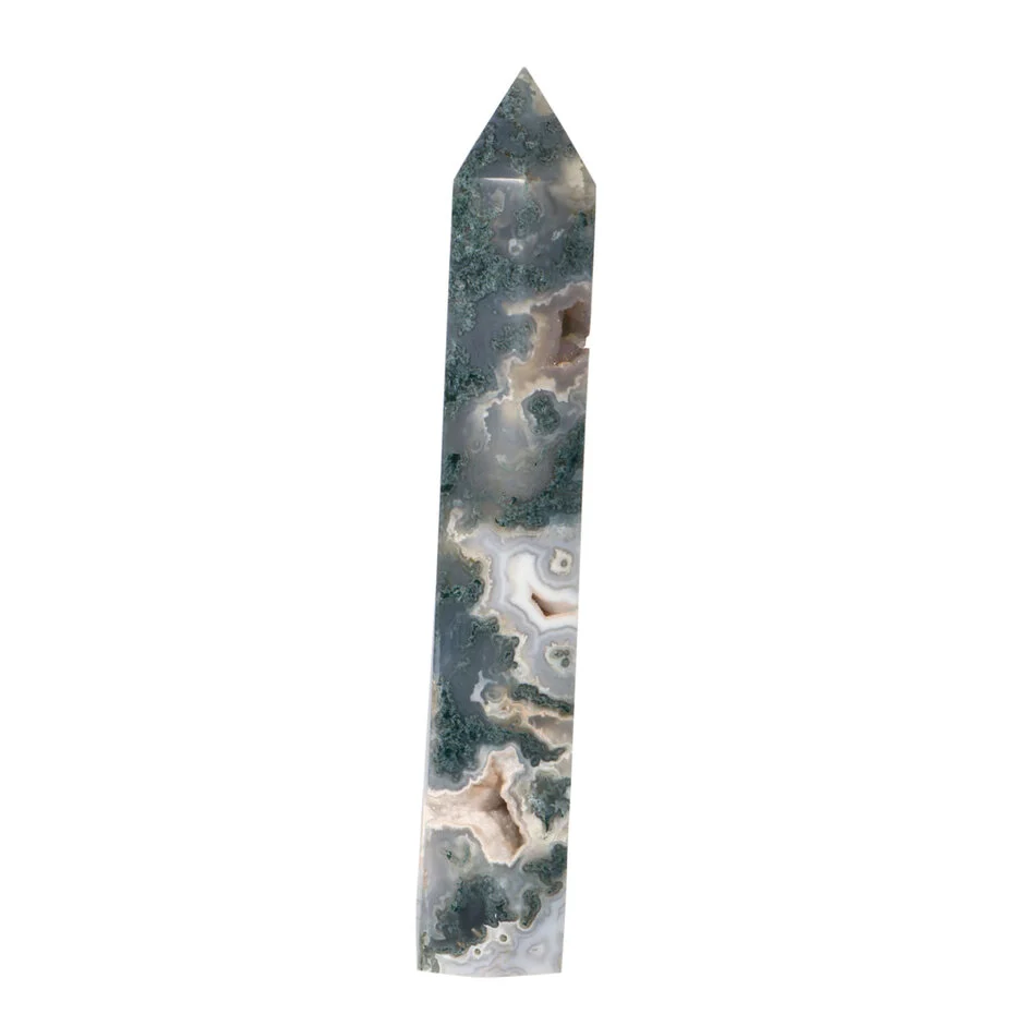 Moosachat Spitze Erdung – Polierter Heilstein 1.5 kg