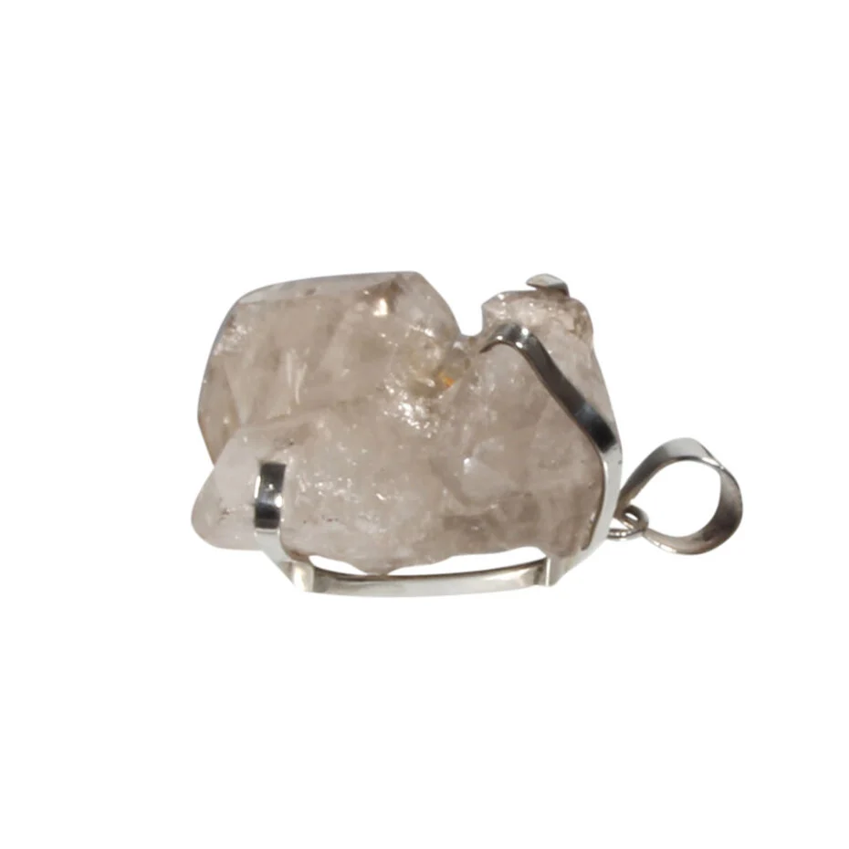 zilveren-hanger-rookkwarts-alligator-kristal-3-x-2 (1) Silberanhänger Rauchquarz Kristall – Alligatorform 3 × 2.4 cm