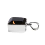 Silberanhänger Rauchquarz Quadrat Facettiert – 1.5 × 1.5 cm aus 925 Silber – Saphir & Smaragd Silberanhänger Rauchquarz Quadrat Facettiert – 1.5 × 1.5 cm aus 925 Silber