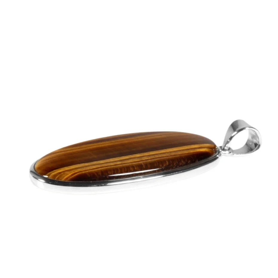 zilveren-hanger-tijgeroog-ovaal-46-x-22-cm (1) Silber Anhänger Tigerauge Oval – Handgefertigt aus 925 Silber