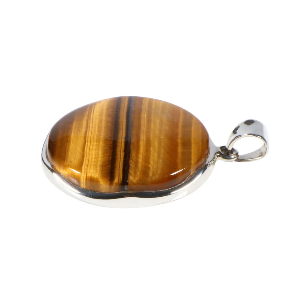 zilveren-hanger-tijgeroog-rond-30-cm (1) Silber Anhänger Tigerauge Rund – Handgefertigt aus 925 Silber