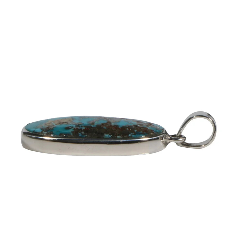 Anhänger mit Türkis Pyrit Oval – Handgefertigt aus 925 Silber