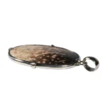 Anhänger mit versteinertem Palmholz Oval – Handgefertigt aus 925 Silber